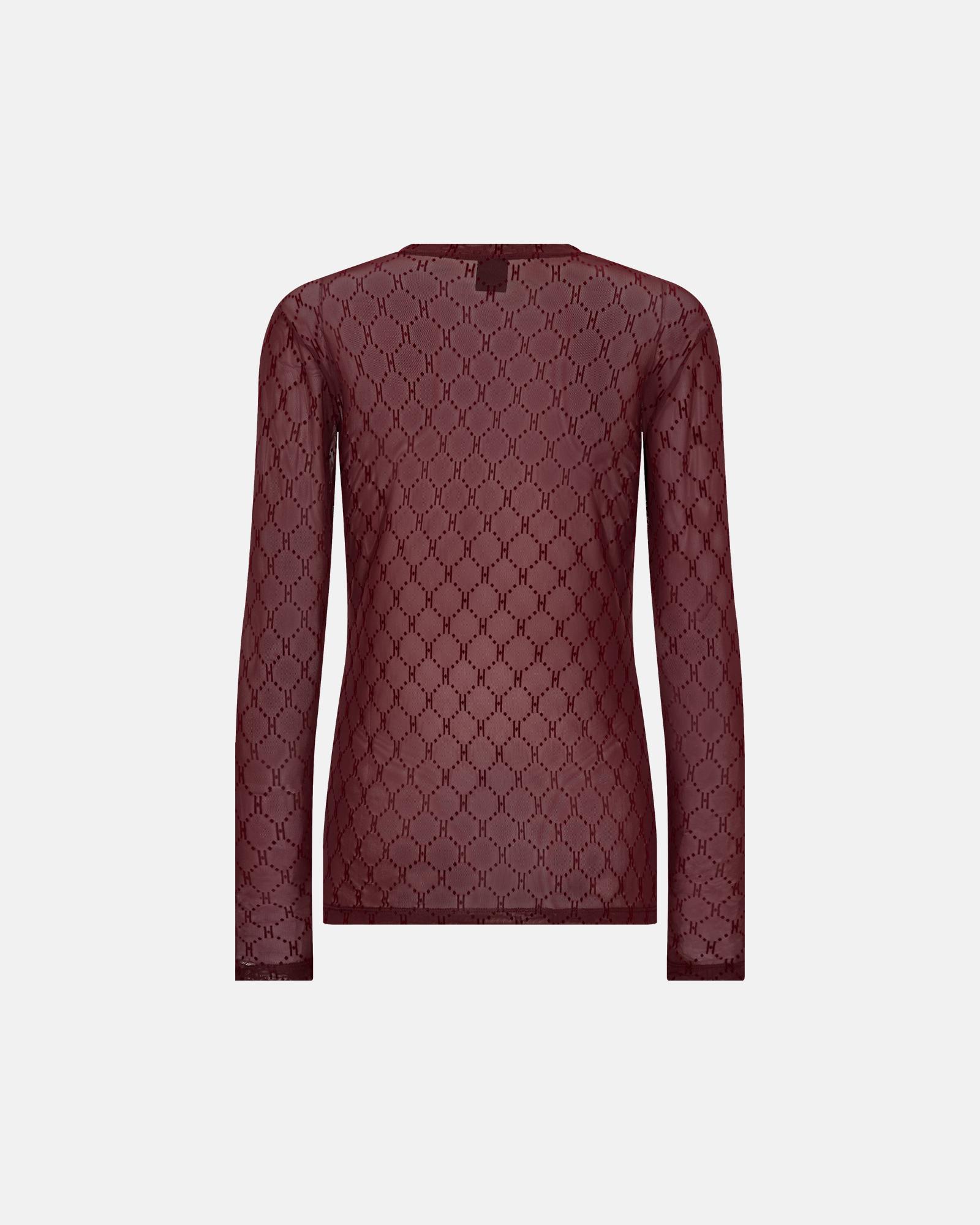 Logo Mesh Blouse - Red