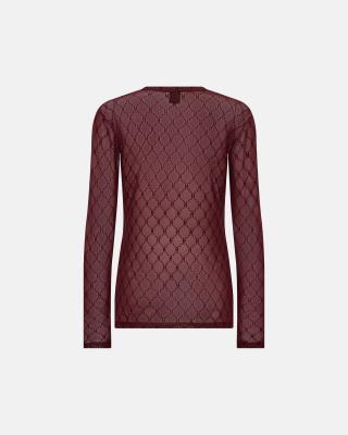 Logo Mesh Blouse - Red