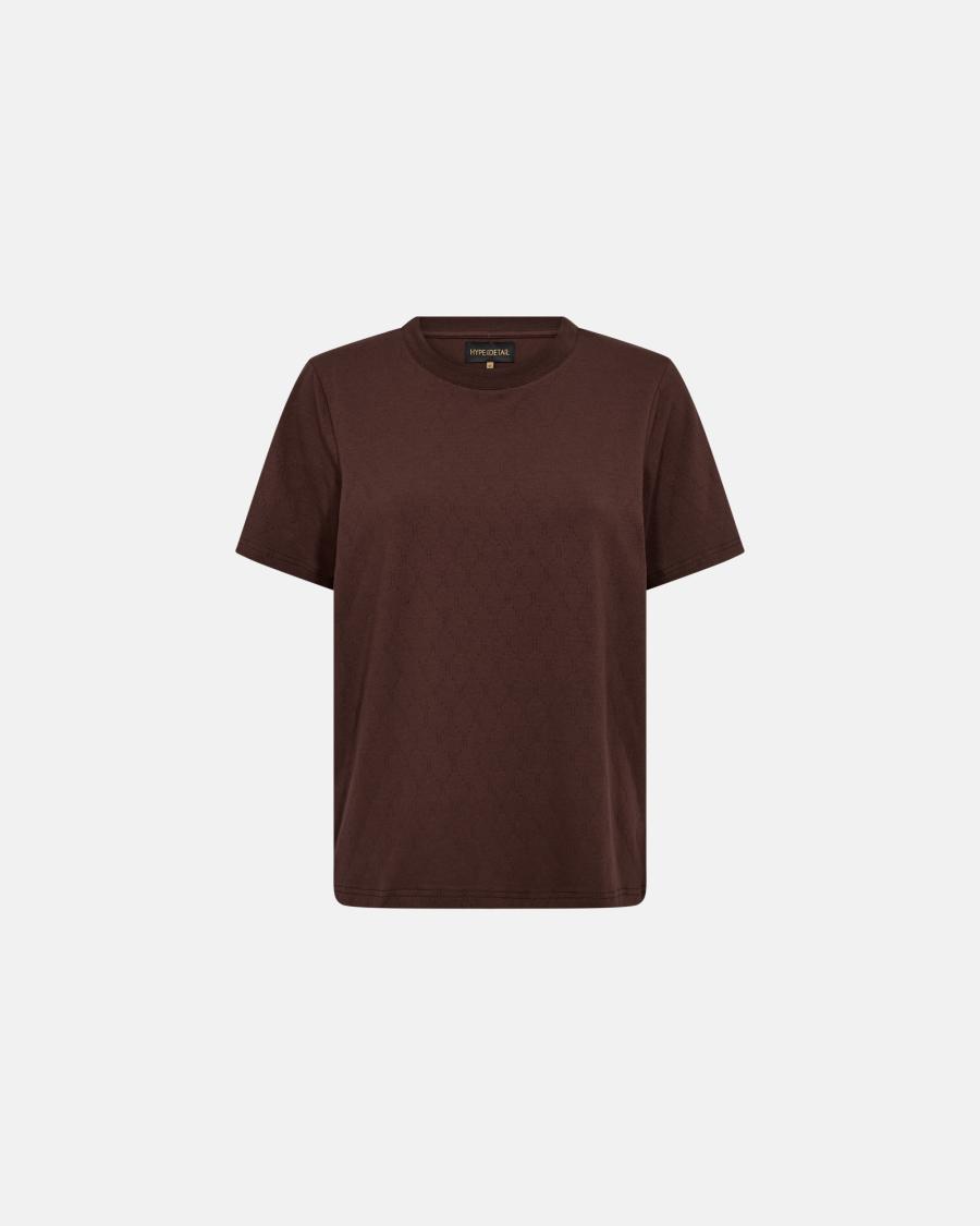 Logo Oversize Burn-out T-shirt - Brown -Hype the Detail
