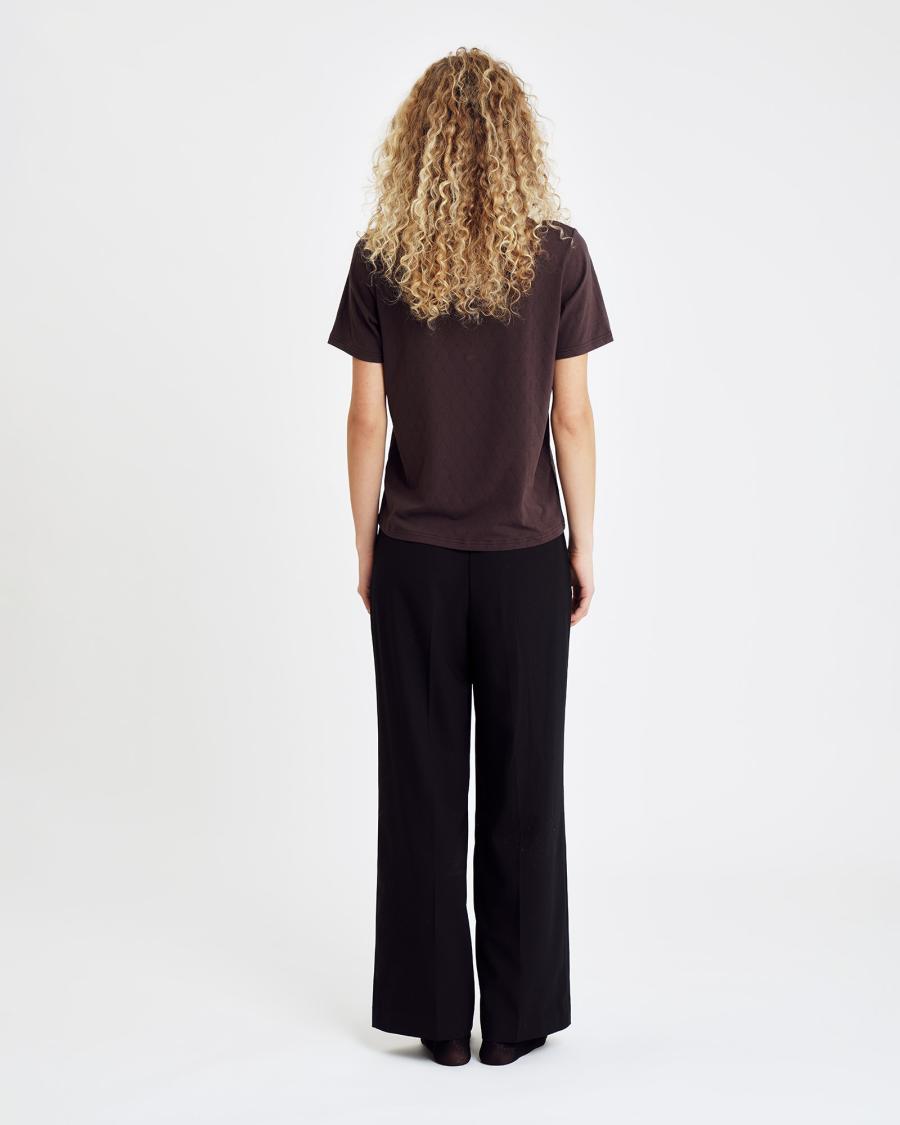 Logo Oversize Burn-out T-shirt - Brown -Hype the Detail