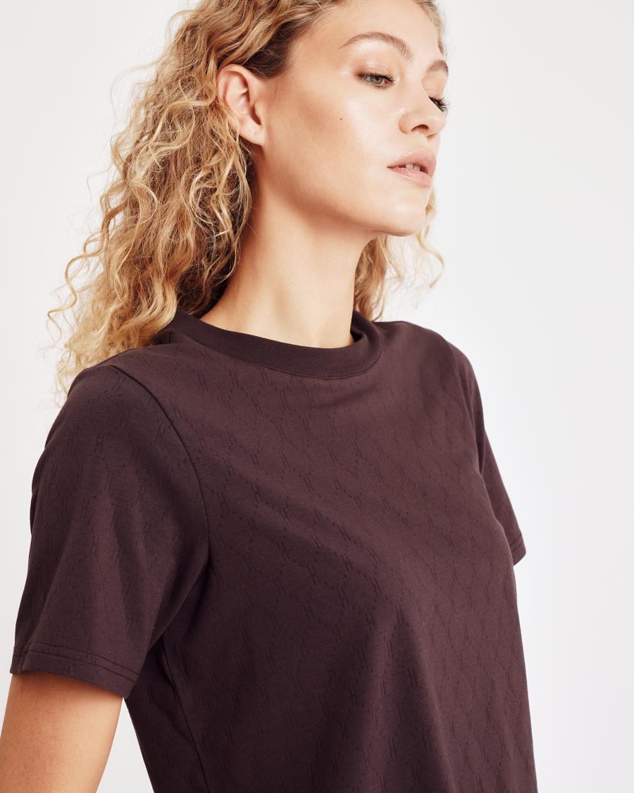 Logo Oversize Burn-out T-shirt - Brown -Hype the Detail