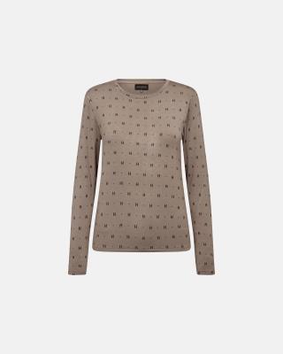 Cashmere-blend T-shirt - Sand -Hype the Detail Cashmere-blend T-shirt - Sand -Hype the Detail