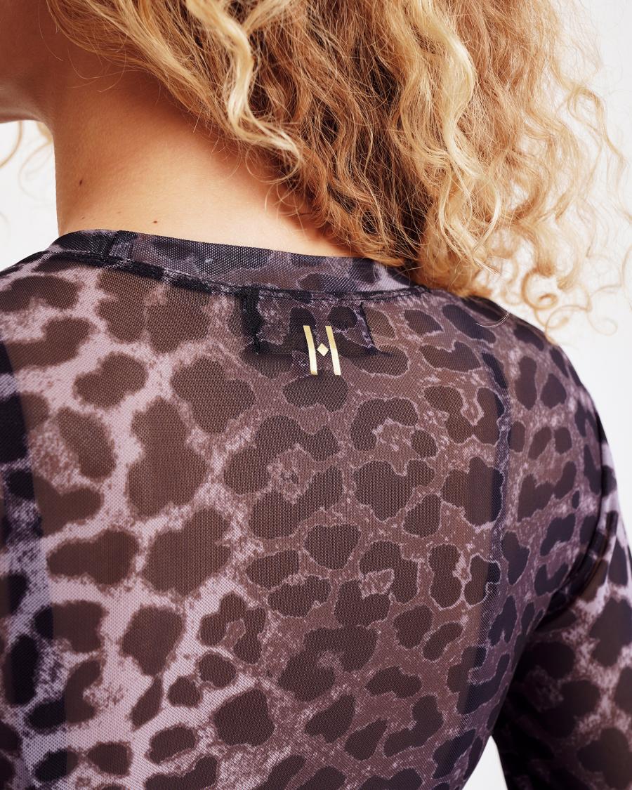 Leo Mesh Blouse - Leopard -Hype the Detail