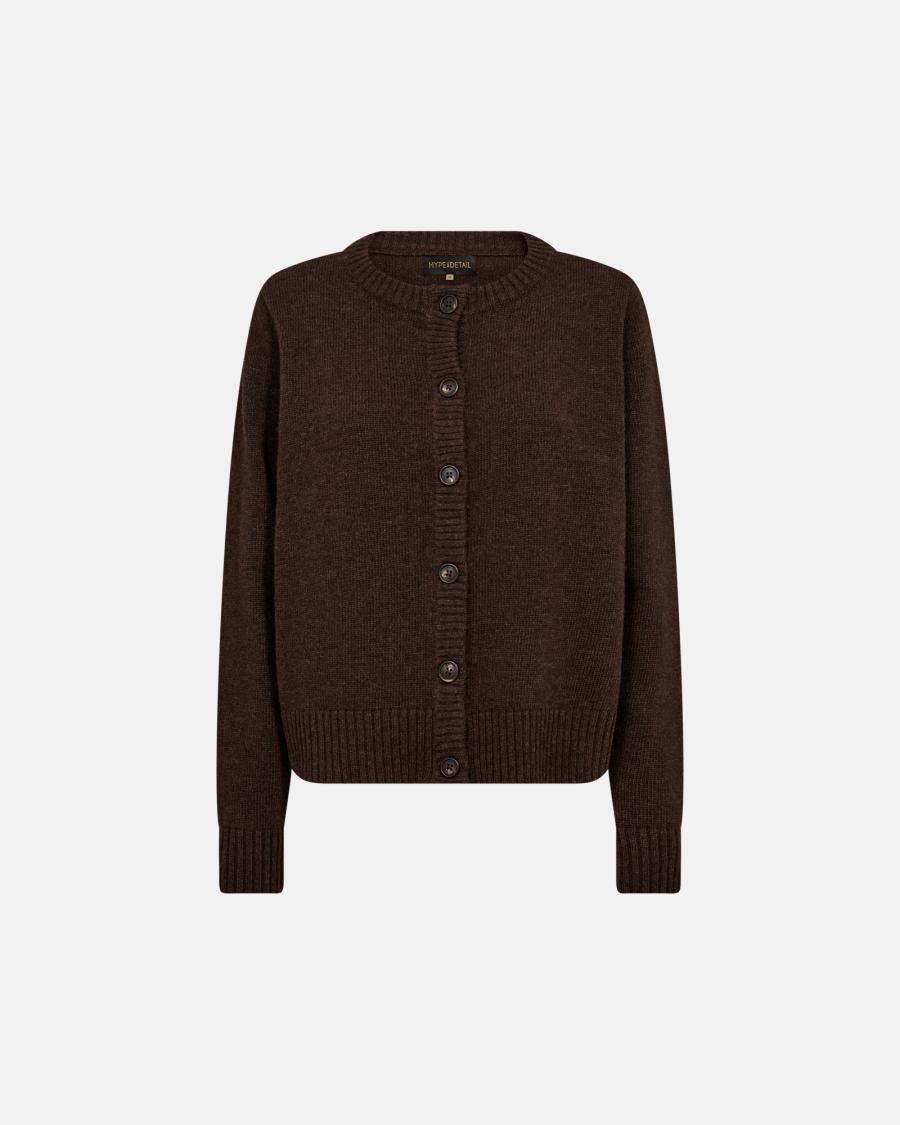 Knit Cardigan - Brown -Hype the Detail