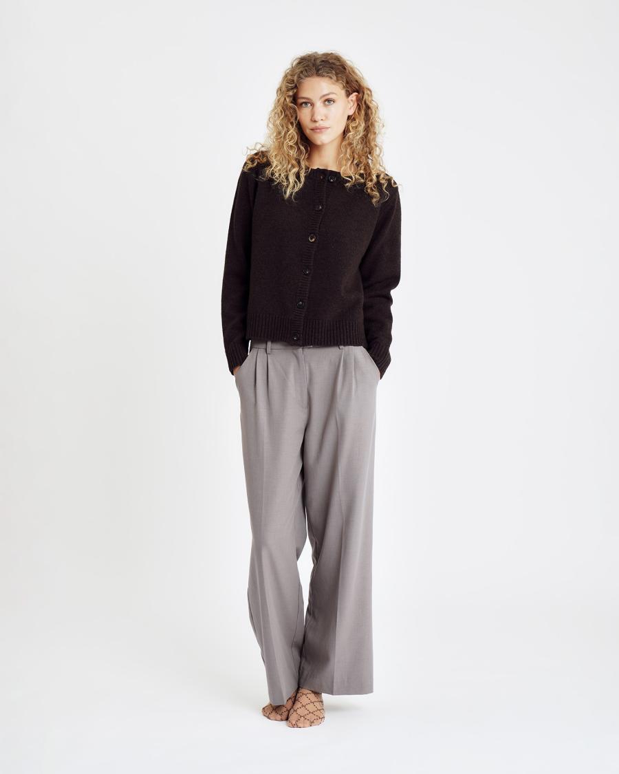 Knit Cardigan - Brown -Hype the Detail