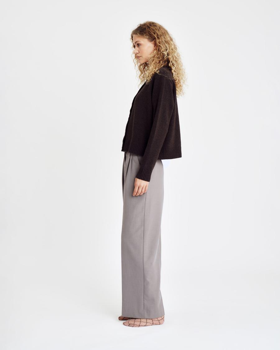 Knit Cardigan - Brown -Hype the Detail