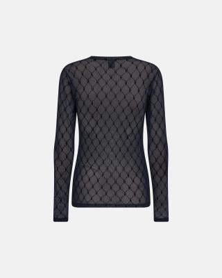 Logo Mesh Blouse - Navy -Hype the Detail