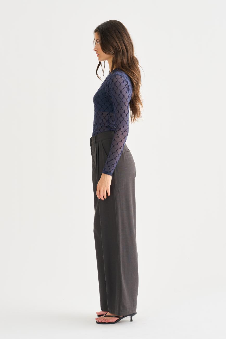 Logo Mesh Blouse - Navy -Hype the Detail