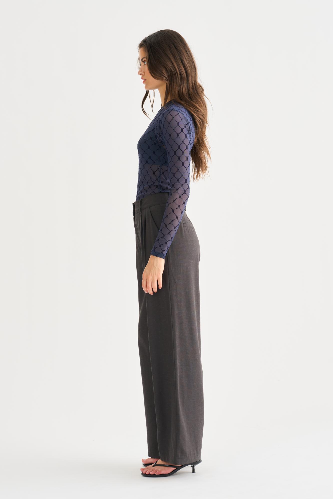 Logo Mesh Blouse - Navy