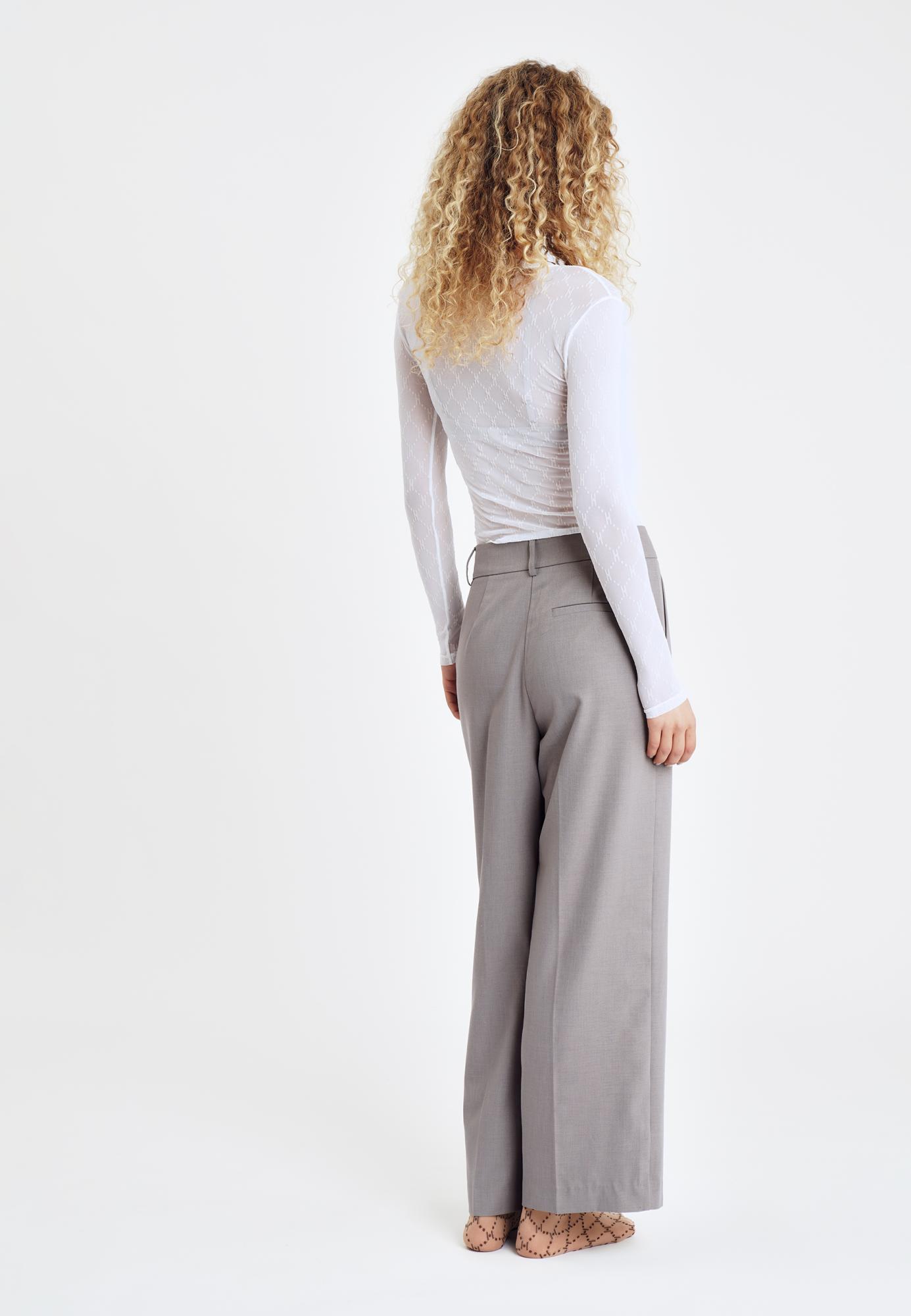 Logo Mesh Blouse - White