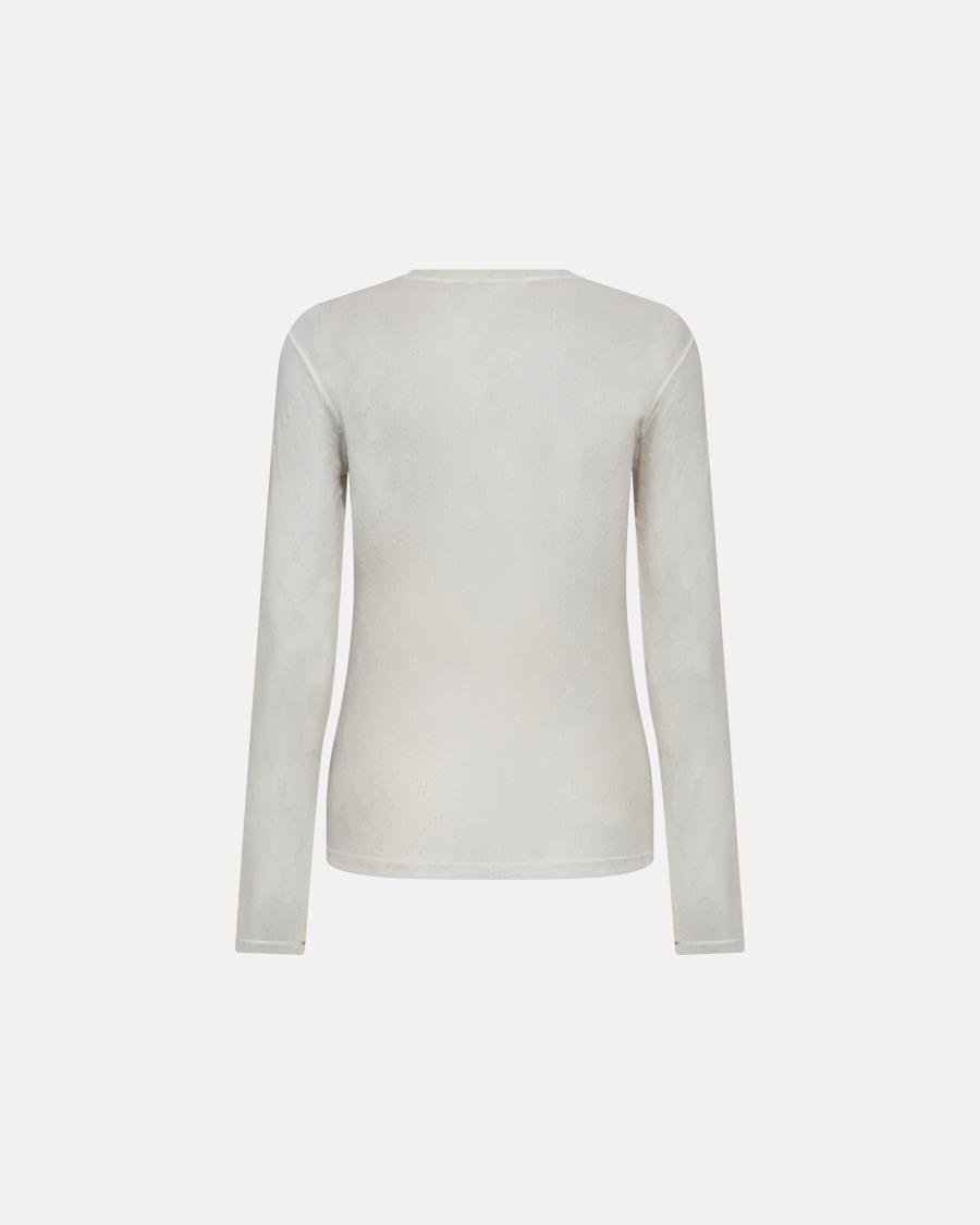 Logo Mesh Blouse - White -Hype the Detail