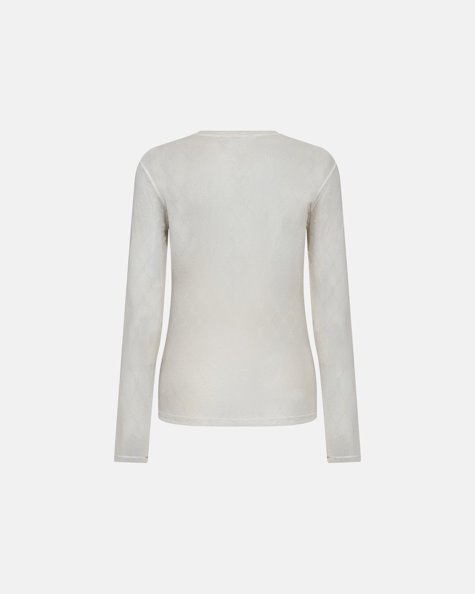 Logo Mesh Blouse - White