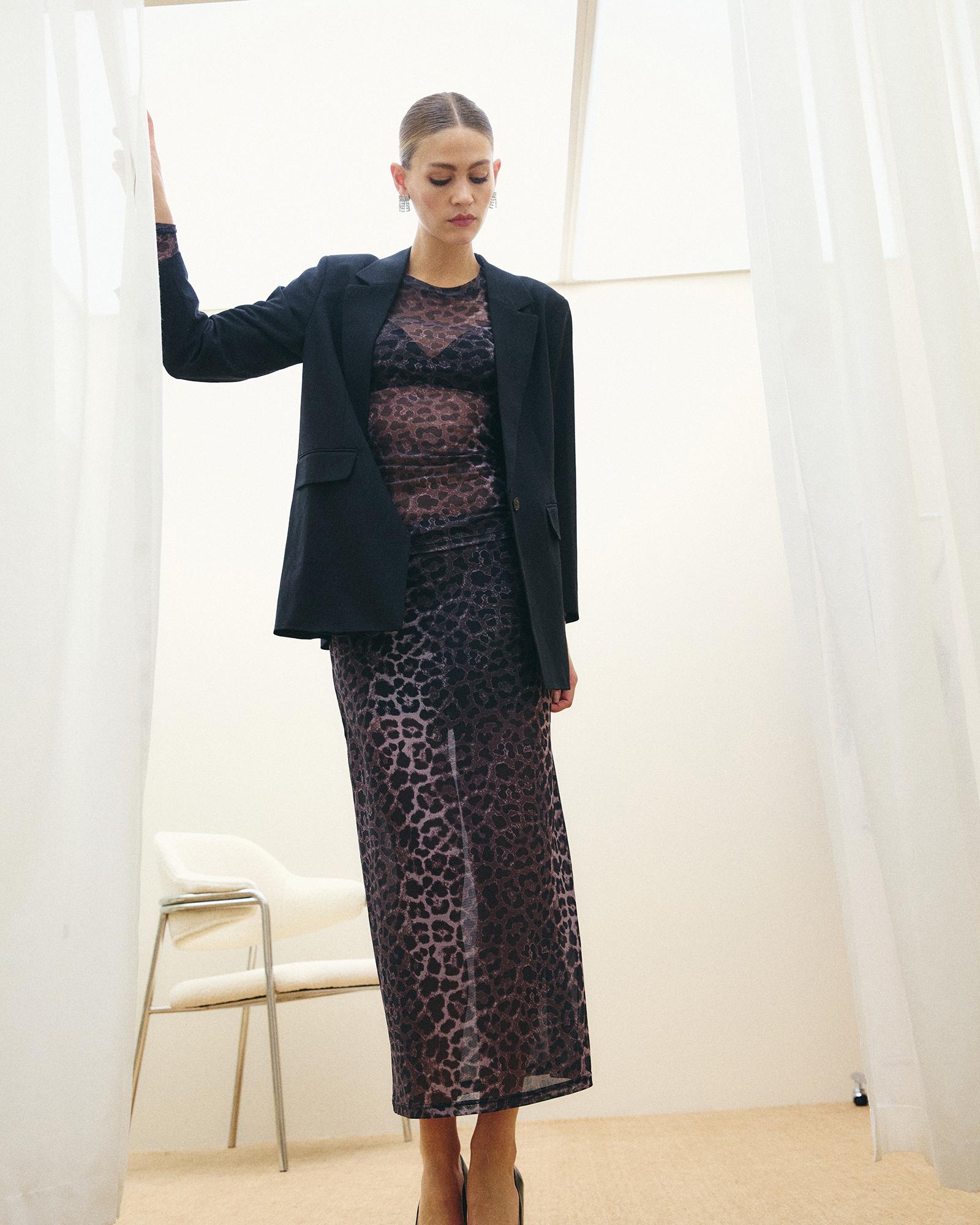 Leo Mesh Skirt - Leopard