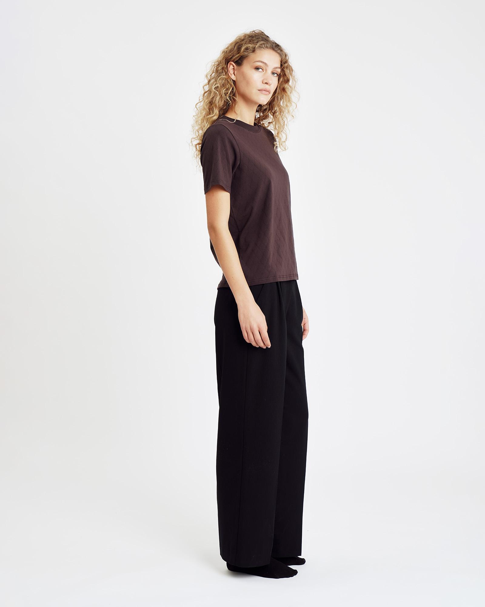 Logo Oversize Burn-out T-shirt - Brown