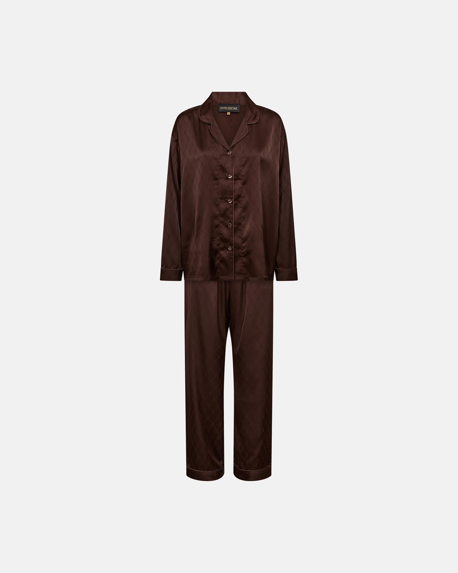 Logo Satin Pyjamas - Brown