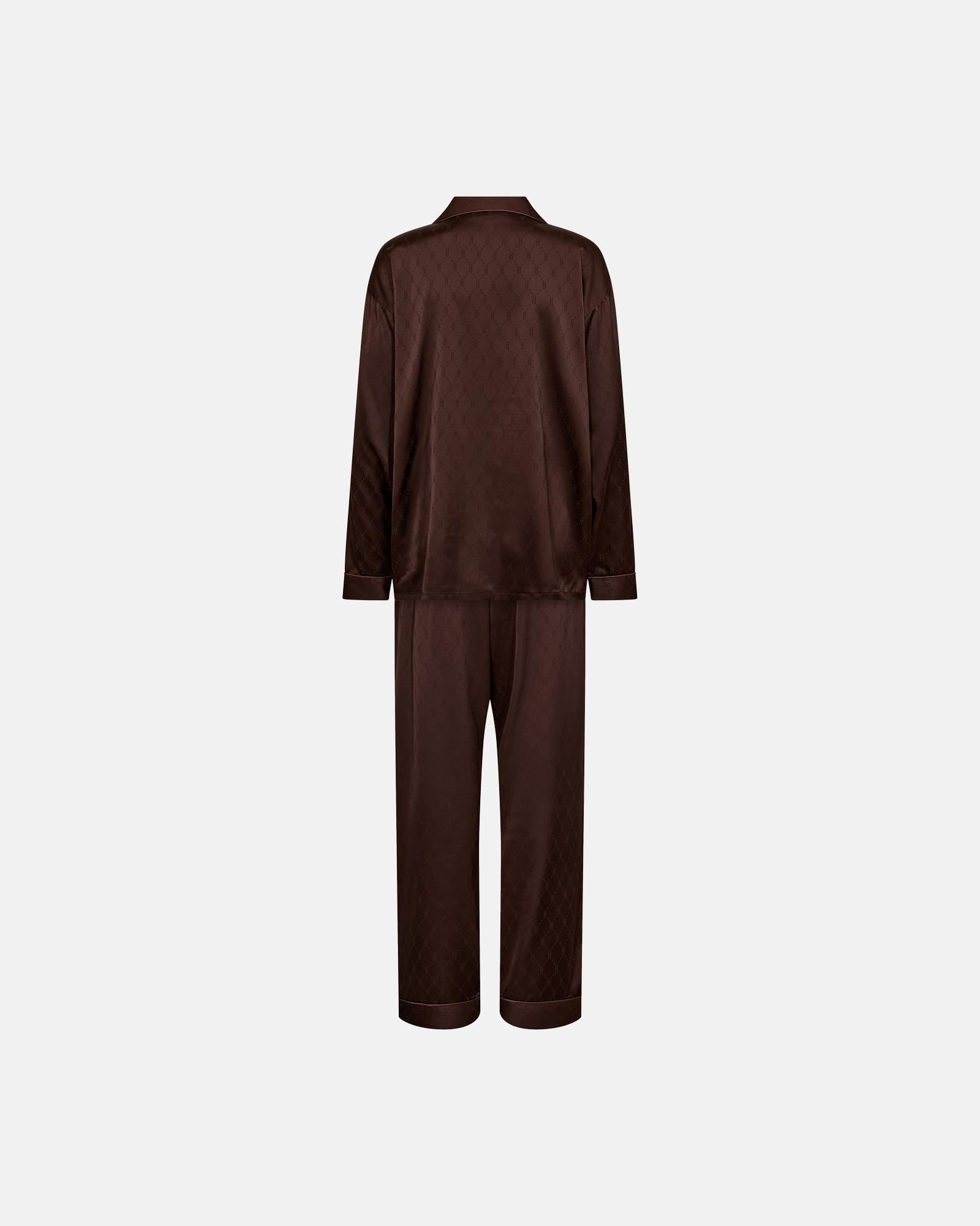 Logo Satin Pyjamas - Brown