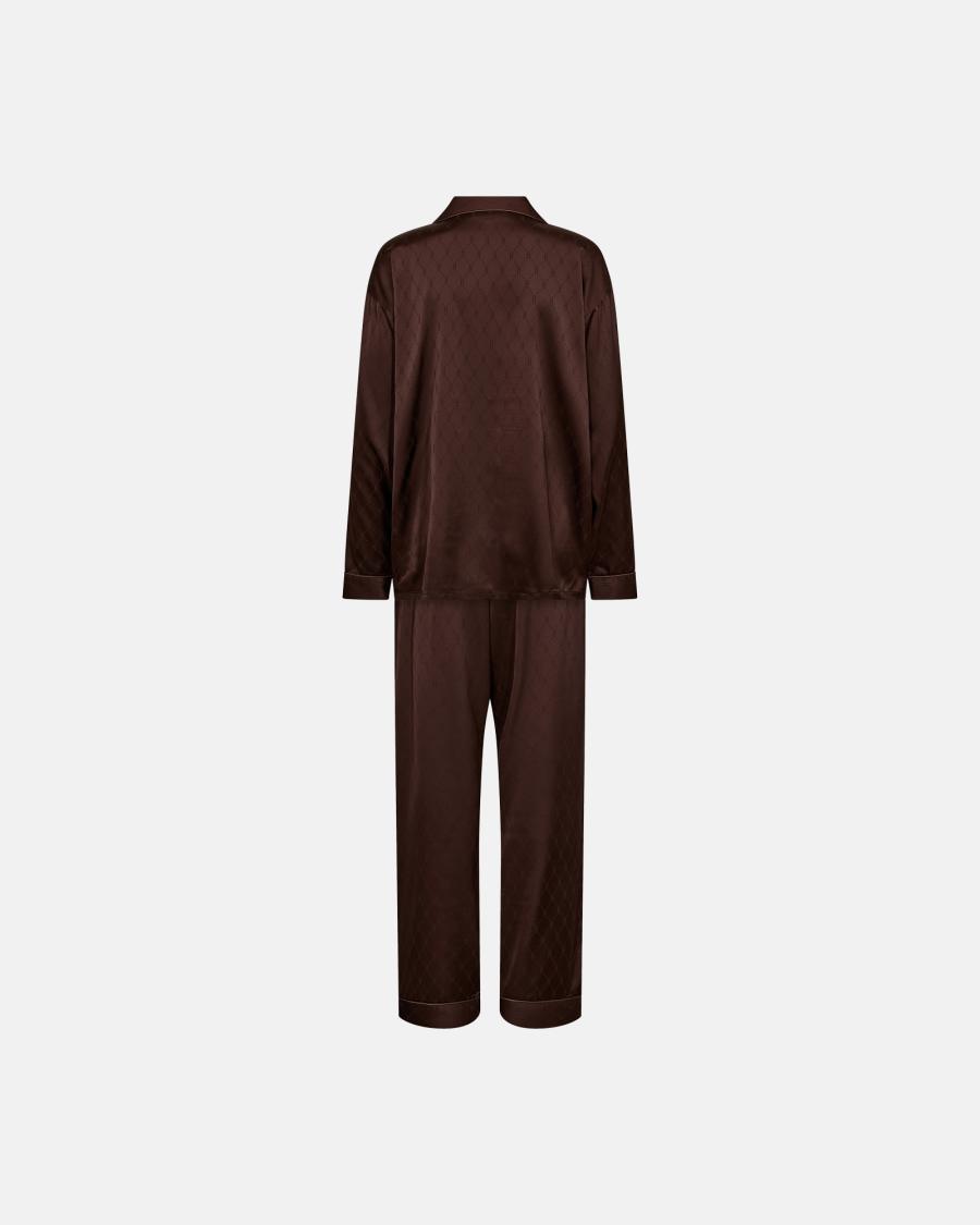 Logo Satin Pyjamas - Brown
