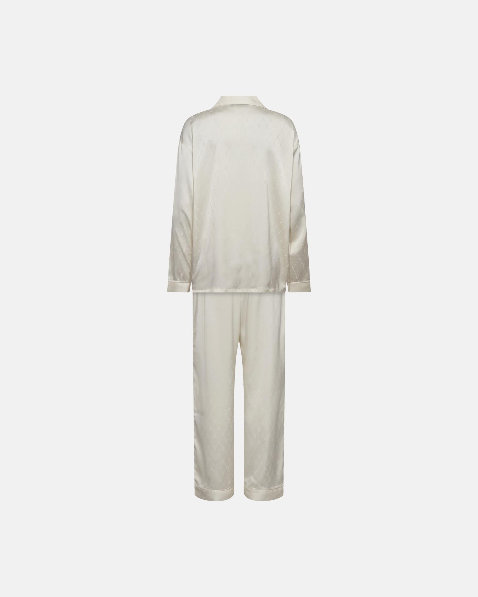 Logo Satin Pyjamas - Ivory