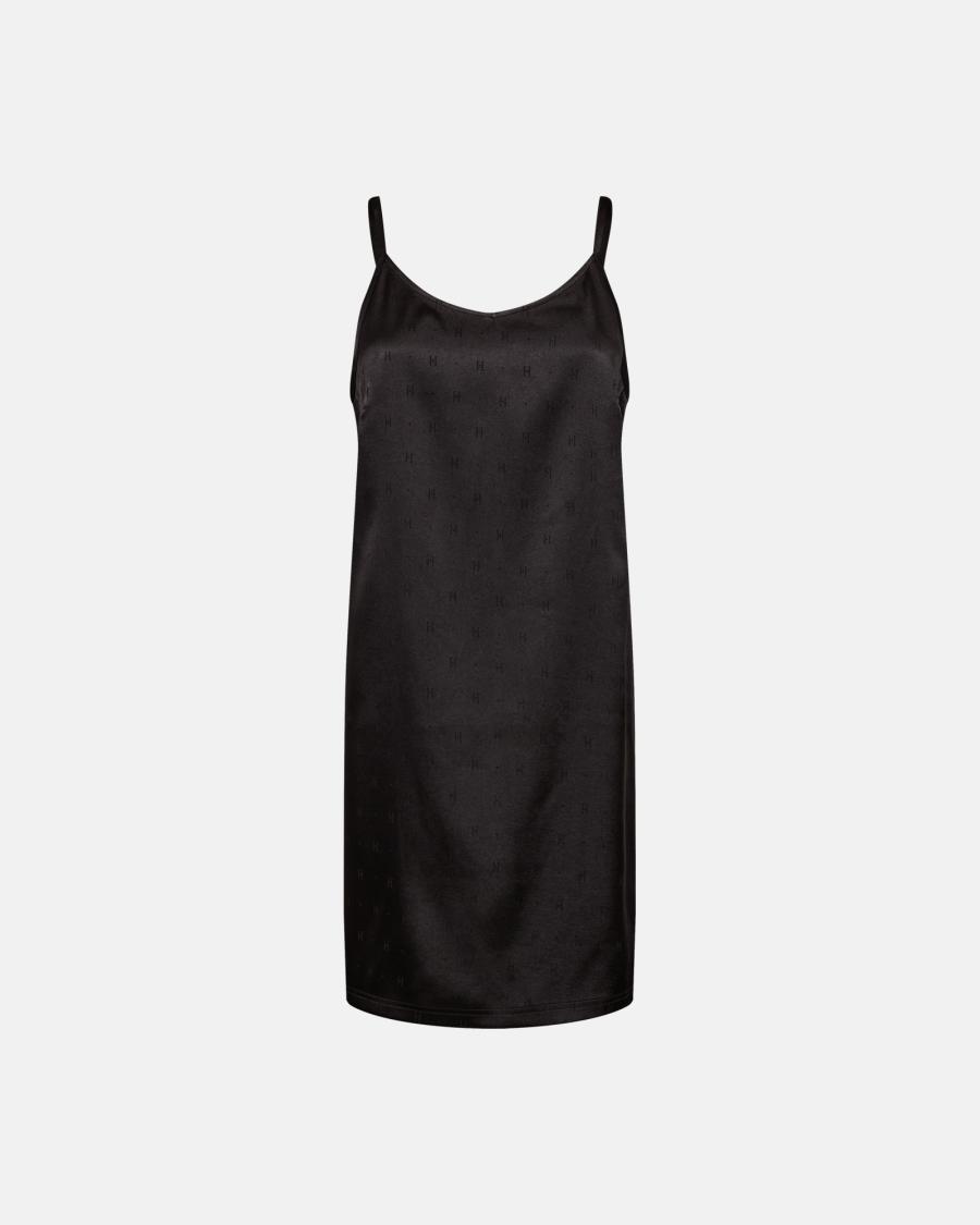 Logo Slip-Dress - Black